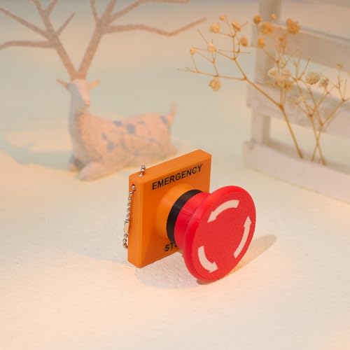 Emergency Stop Button Fidget Clicker Toy– 3D Printed Industrial Style Fidget Toy – Multi-Use Bag Charm & Eco Stress Relief Toy - Image 4