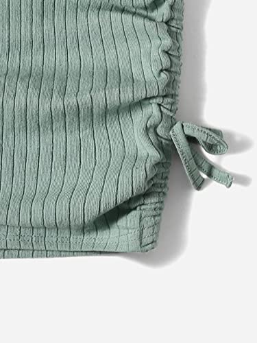 OYOANGLE Girl's Long Sleeve Ribbed Knit Drawstring Side Ruched Bodycon Short Dress4