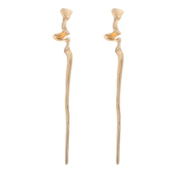 2pcs Chinese Hair Sticks Gold Hair Chopsticks - Geometric Metal Pins for Women Bun Maker Chignon Maker Accessories