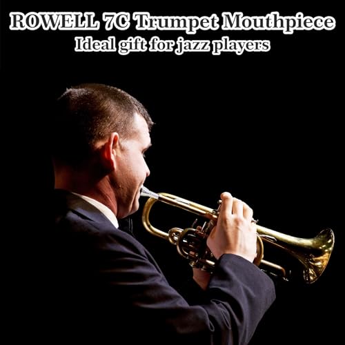 ROWELL Trumpet Mouthpiece 7C Trumpet Mouthpiece Bass Trumpet Mouthpieces Silver Plated Trumpet Mouthpiece for Beginners and Professional Players Band Jazz Mouthpiece Trumpet Accessories