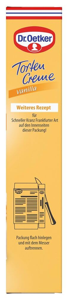Dr. Oetker Tortencreme Vanilla 11 x 140 g – Verwirklichen Sie Ihren persönlichen Tortentraum mit der Dr. Oetker Tortencreme Vanilla, die allen Torten mit Creme einen leckeren Geschmack nach Vanille verleiht.