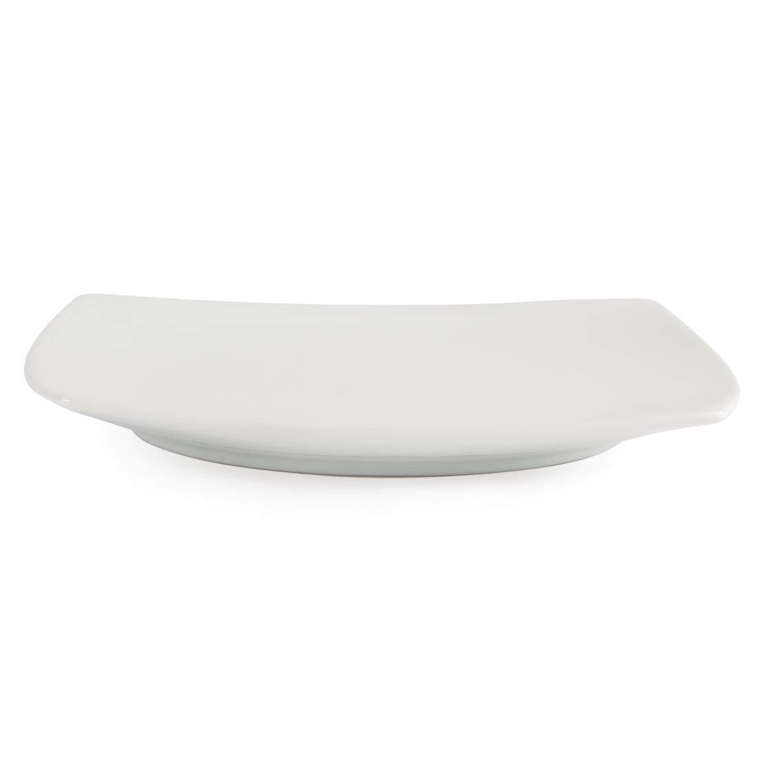 Olympia Whiteware - Placas de servicio cuadradas redondeadas de porcelana de 185 mm, 12 unidades