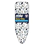 Minky Extra Wide Elasticated Large Ironing Board Cover, Grey, 122 x 43cm