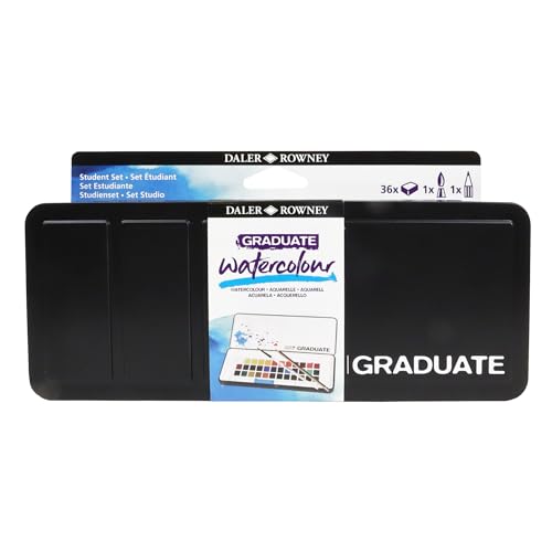 DALER ROWNEY Graduate Watercolor Aquarela em Pastilha com Estojo 36 Cores