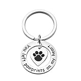 WUSUANED Pet Memorial Gift You Left Pawprints On My Heart Keychain Remembrance Jewelry Loss Of Dog Gift (you left pawprints on my heart keychain)