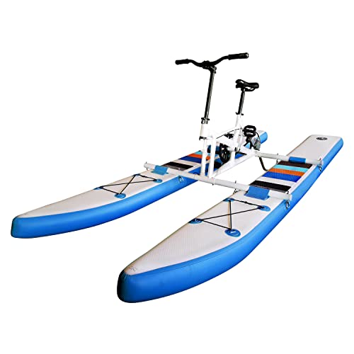 Image of Water Bike for Lake Inflatable Water Bikes Pedal Boat Inflatable Fishing Boat Pedal Kayak Release Your Hand