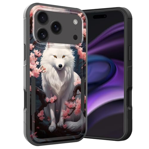 KJFHDJFDH for iPhone 17 Pro Case,Dual Layer Hybrid Heavy Duty Rugged Shockproof Hard PC +Soft Silicone Protective Case for iPhone 17 Pro 6.3" 2025,Fox and Flowers - image 1