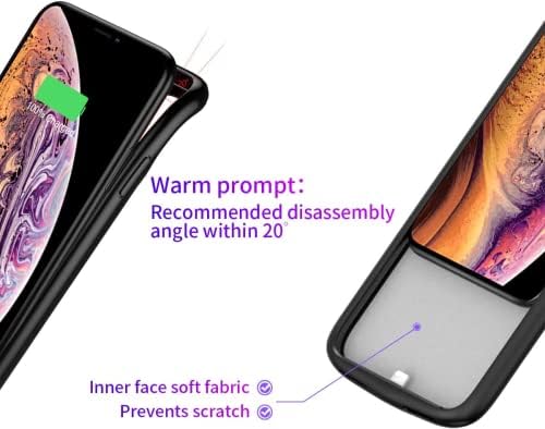 JUBOTY [6000mAh] Battery Case for iPhone 12/12 Pro, Ultra Slim Portable Backup Power Bank Protective Charging Case for iPhone 12/12 Pro Rechargeable Extended Battery Charger Cases, 6.1" (Black)