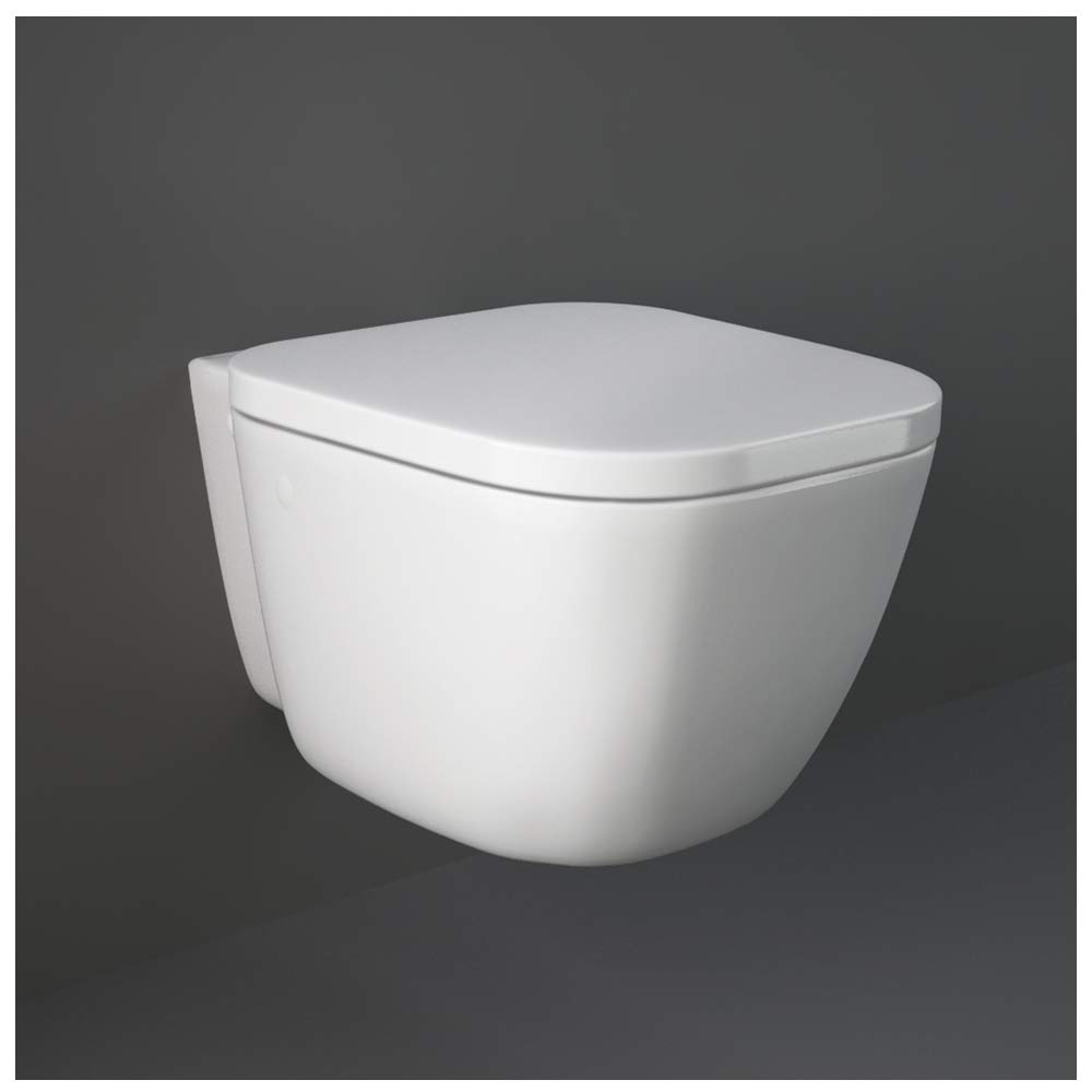 Inbagno Tavoletta Copriwc RAK ceramiche Originale Serie One in Termoindurente Bianco Avvolgente Sia per la Versione con WC SOSPESO Che WC A Terra
