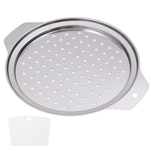 Muzrunq Spaetzle Maker Food Grade Stainless Steel Noodle Maker 10.7 Dia. Round Gnocchi with Scraper Traditional German Egg Noodle Pan Pot Spaghetti Strainer