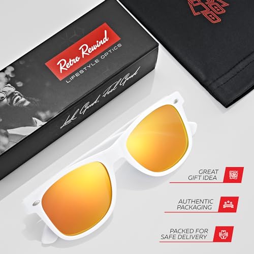 Image of Retro Rewind Polarized Sunglasses for Women Men - UV400 Classic Square Vintage Shades Trendy Unisex Sun Glasses
