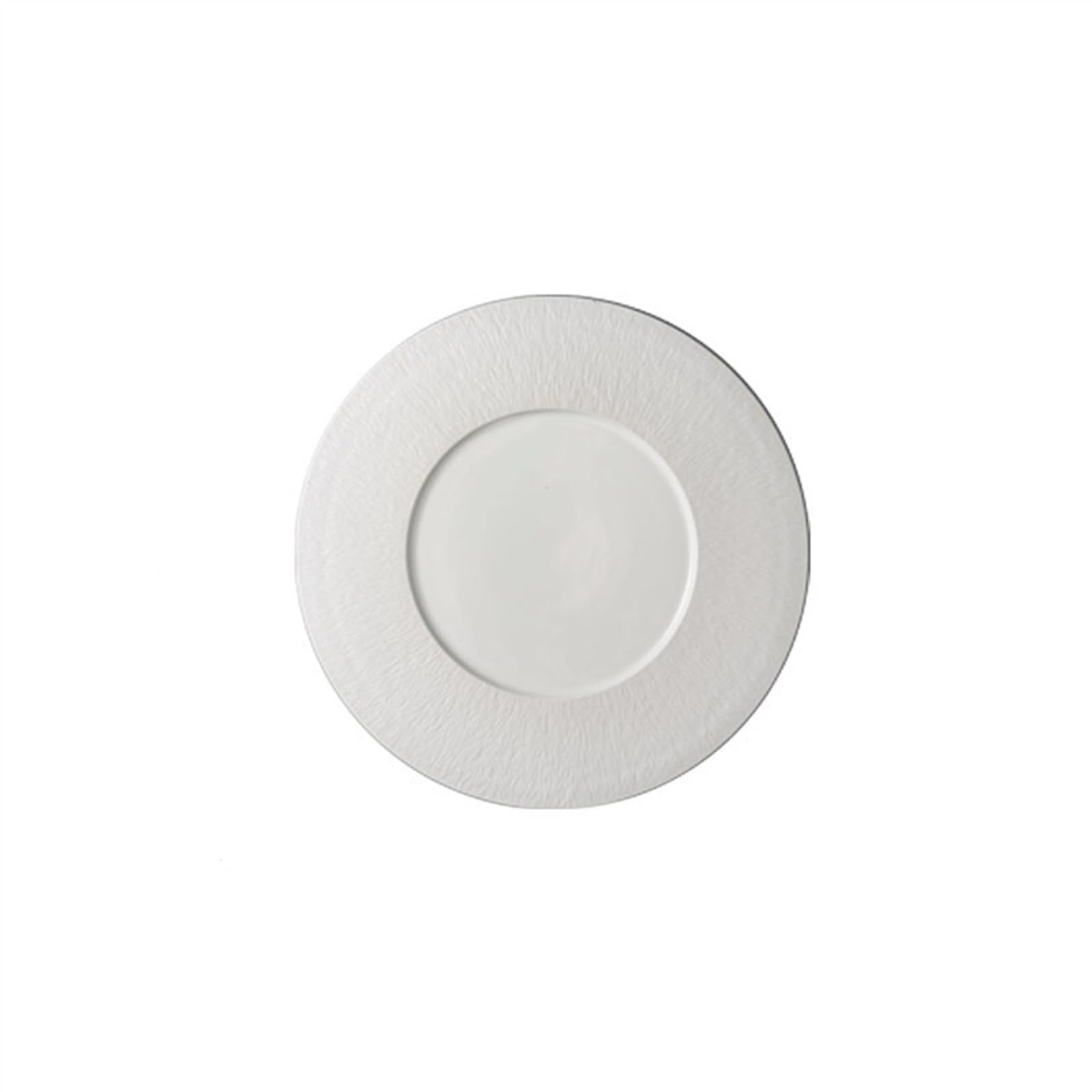Talerz do jadalni 12-calowy czarny ceramiczny talerz obiadowy w stylu zachodnim Okrągły płaski Ceramiczna zastawa stołowa Wykwintna płyta kuchenna Naczynia kuchenne(Biały)