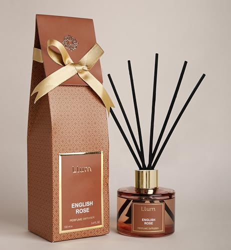 Llum English Rose Reed Diffuser Set|Premium Room Freshener for Living Room,Washroom,Bedroom,Office|Organic,Toxin Free Home Fragrance,Aromatherapy|Luxurious Scents|Elegant Gift|100Ml Llum English Rose Reed Diffuser Set|Premium Room Freshener for Living Room,Washroom,Bedroom,Office|Organic,Toxin Free Home Fragrance,Aromatherapy|Luxurious Scents|Elegant Gift|100Ml
