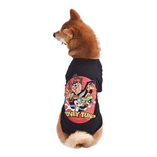Looney Tunes Characters Dog T Shirt, Size Large In Black | Large Soft Pullover Dog T-Shirt For All Dogs | Machine Washable Pullover Dog Shirt, Light Weight & Semi-Stretch #TOP1