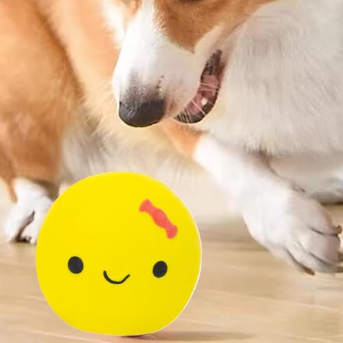 Eierbälle für Hunde, Spielzeug für Welpeneier | Quietschendes süßes Ei in Puppenform für Haustiere, Kauei aus Latex und Gummi - Vierfarbiger Hundeball mit quietschendem Ei für kleine und mittelgroße H