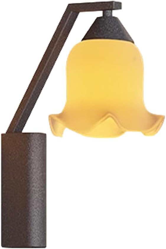 Outdoor Wall Lamp with E27 Socket, 11.8" Floral Stainless Steel Body