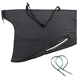 Laubsauger Fangsack Universal, 420D Wasserdicht Staubdicht Auffangsack für Elektro Laubsauger Laubbläser, mit Reißverschluss zum Entleeren (Schwarz)