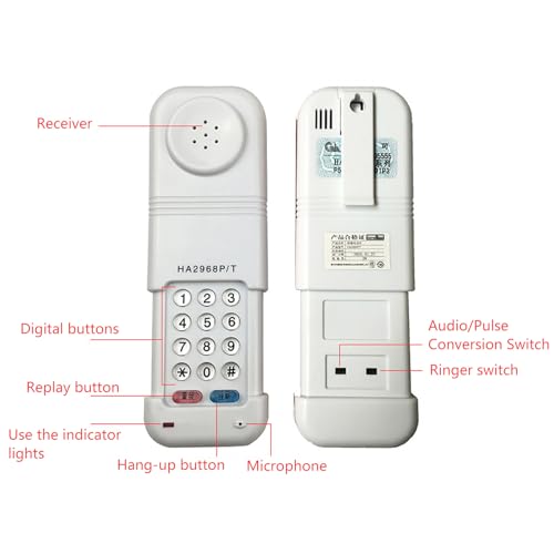 Téléphone compact à cordon rétractable doté de touches ergonomiques simplifiées