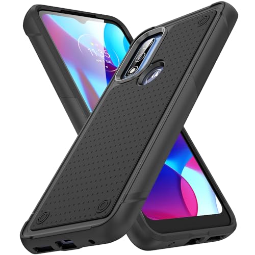 Designed for Motorola Moto G Play 2023 Case G Power 2022 Case Gift Militay Grade Drop Protective Cover Shockproof for Moto G Play 2023 G Pure Phone Case for Women Men Boy Girl (Black+Black)