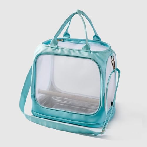 Image of Parrot go Out Portable Bird Bag Oxford Cloth Clear pet cage Foldable pet Go Out Bird Bag (Green)