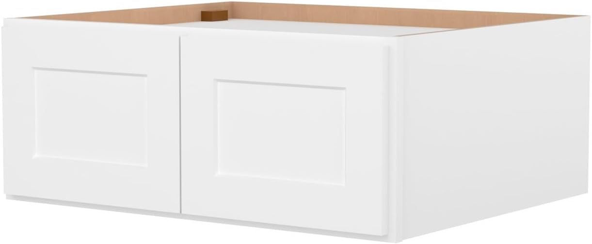 Furinno Shaker Wall Refrigerator Kitchen Cabinet, with 2 Doors, Ready to Assemble, 24 D x 30 W x 12 H, White