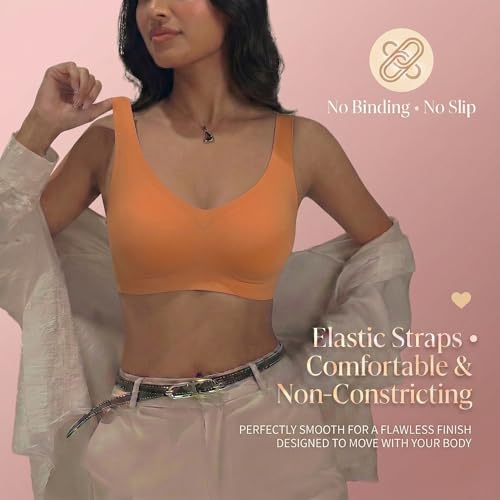 Image of UnderFlex Seamless Sports Ice Silk Bra for Women Wireless Breathable Summer Invisible No-Line T-Shirt Bra Soft Padded Everyday Comfort Bra Lightweight Stretch Gather Support Lingerie