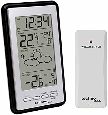 techno line WS 9130- Estación Metereológica, Color Gris - Negro