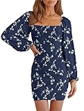 MASCOMODA Vestido corto y elegante de malla de manga larga para mujer, X-Large