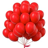 PartyWoo Red Balloons, 50 pcs 12 Inch Matte Red Balloons, Red Latex Balloons for Balloon Garland or Balloon Arch as Birthday Party Decorations, Wedding Decorations, Baby Shower Decorations, Red-Y57