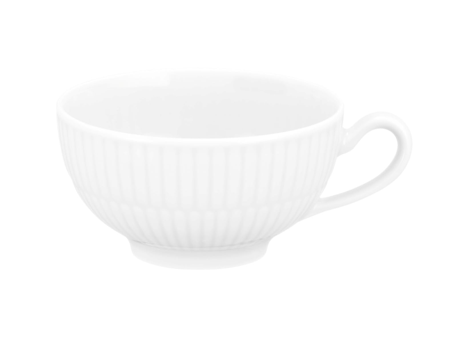 Seltmann Weiden Amina Teetasse, 220 ml, Große Teeobertasse mit dezentem Reliefmuster, Spülmaschinen- und Mikrowellenfest, Porzellan, Weiß
