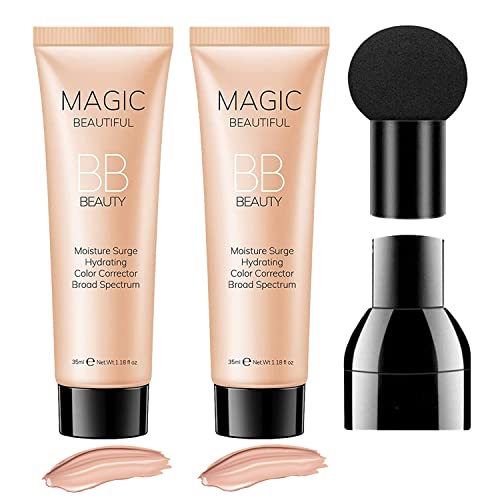 2 Pcs BB Cream Full Coverage Foundation,Hydrating Natural Flawless Concealer, ...