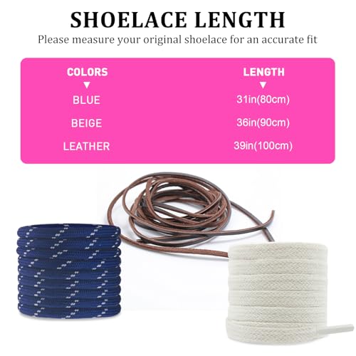 Image of 4Pcs Mixed Color Shoe Laces for Sneaker, Flat Leather Round Shoelaces Replacement Laces kit