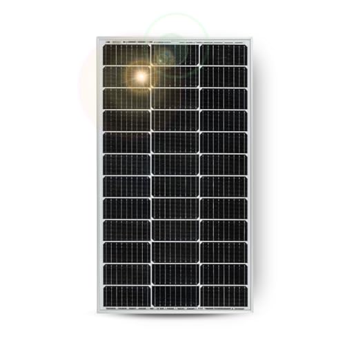 MOSCATELLI Panel Solar 100W para baterias 12V Células Monocristalinas PERC 9BB de Última Generación