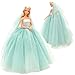 BARWA Light Blue Wedding Dress with Veil Evening Party Princess Light Blue Gown Dress for 11.5 inch Girl Doll