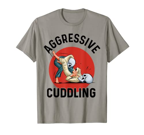 Agressivo Cuddling BJJ t-shirt brasileira Jiu Jitsu BJJ Gi t-shirt, cinza
