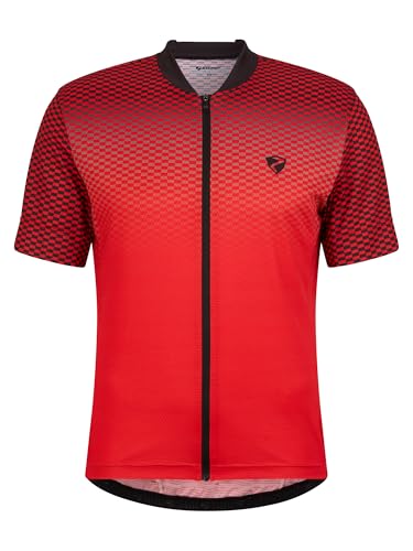 Ziener NELETE - Maillot de Ciclismo para Hombre - Bicicleta de montaña | Bicicleta de Carretera - Transpirable, Secado rápido, elástico, Manga Corta, Rojo, Talla 60