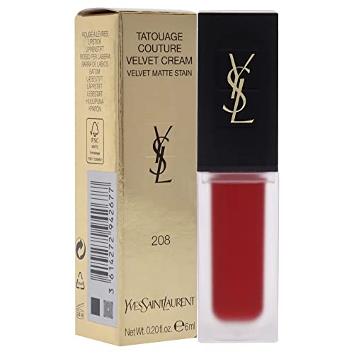 Yves Saint Laurent Tatouage Couture Velvet Matte Cream - 208 Rouge Faction Lipstick Women 0.2 Oz #TOP2