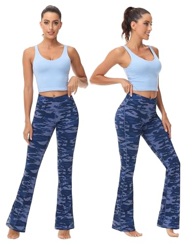 Image of BUBBLELIME 29 inch /31 inch /33 inch /35 inch /37 inch 3 Styles Women's High Waist Bootcut Yoga Pants Basic /Side Pockets Tummy Control Workout Flared