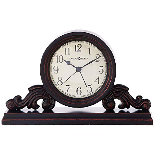 Howard Miller Bishop Table Clock - Vintage Quartz Movement with Wooden and Metal Design, Decorative Battery-Operated Analog Desk Alarm Clock - for Office, Bedroom, Living Room, Shelf, and Home Decor - Image 3