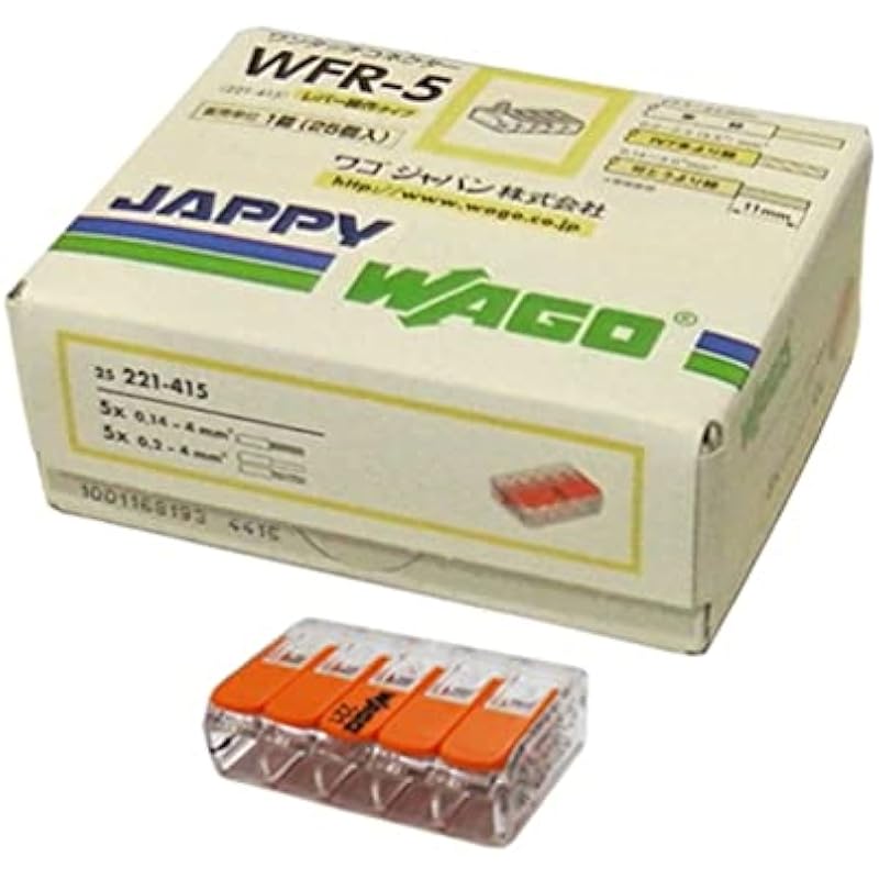 JAPPY 원터치 커넥터 클리어 타입 전극 수: 5개 WFR-5-JP 25개