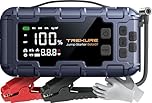 TREKURE 6000A Jump Starter with Air Compressor 160PSI, 45W Charging Car Battery Jump Starter for All Gas/ 12L Diesel, 12V Car Jumper Starter Power Bank Charger Portable with Gloves, Lights