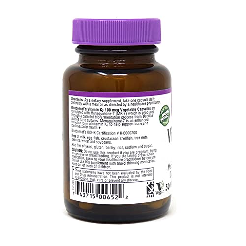 Vitamin K2 (As Menaquinone-7) (From Natto Extract Using Bacillus Subtilis) 100 Mcg. Other Ingredients: Kosher Vegetable Capsules, Vegetable Cellulose, Vegetable Magnesium Stearate #TOP7