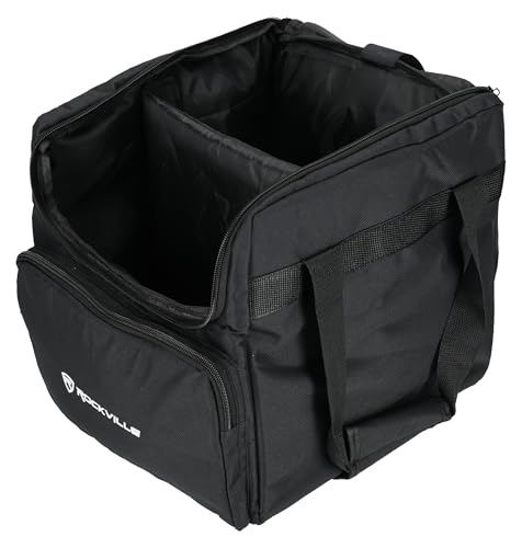 Rockville RLB40 Padded Travel Bag for (2) Chauvet or American DJ Effect Lights, Adjustable Dividers, Heavy-Duty Zippers, Ergonomic Strap, Perfect for DJs and Event Planners - Image 3