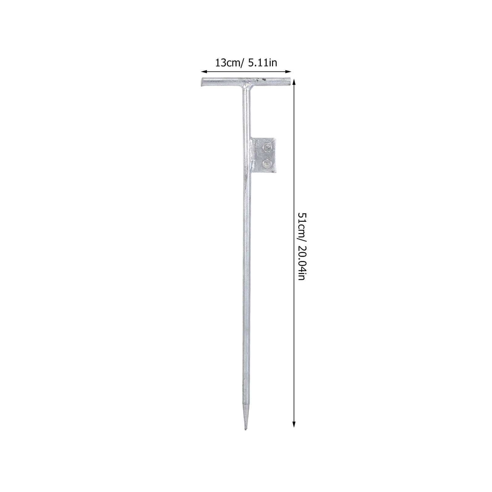 Baluue Picchetto di Messa a Terra Zincato a T 12X500Mm Set 2 Pezzi per Esterni Perno Portatile per Recinzione Elettrica Barra di Terra Resistente Rivestimento Anticorrosivo per Uso