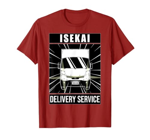 Truck-Kun ISEKAI DELIVERY Service! | Japanese Kanji T-Shirt, Men, Cranberry Red, 3X-Large