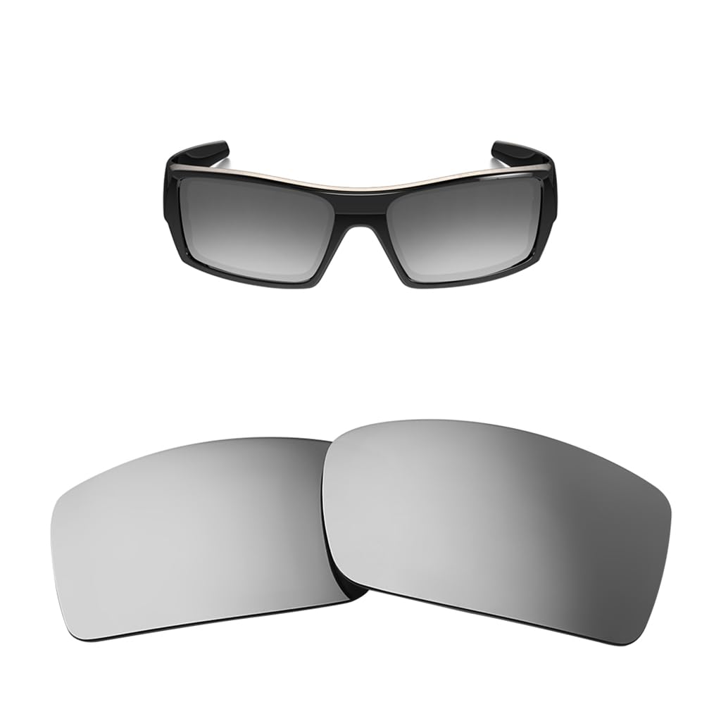 Hicycle2 Men's Silver Sunglasses Lenses Replacet For Oakley Gascan Oo9014 60Mm Sunglasses With Lens Cloth(Silver)