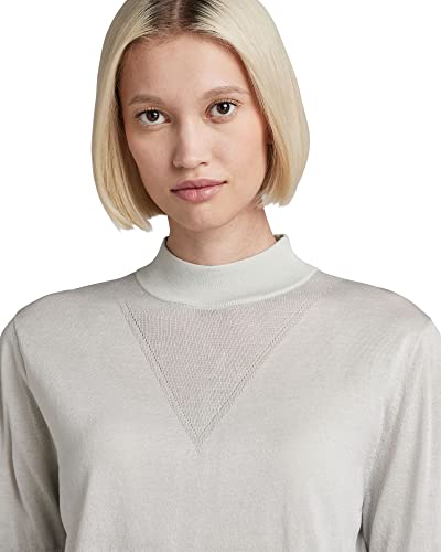 Miniatura 4 de G-Star Raw Core Mock Neck Knitted Pullover, Tejidos Para Mujer, Gris Oyster Mushroom D21962-D166-D607 , Xs