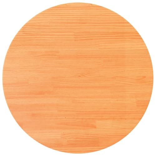 vidaXL Tischplatte, Holztischplatte Rund, Ersatztischplatte für Couchtisch Beistelltisch Bartisch, Holzplatte, Wachsbraun Massivholz Kiefer