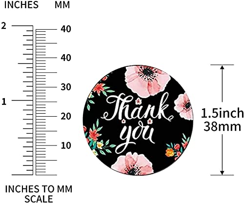500Pcs 1.5'' Thank You Stickers 8 Floral Designs Of Thank You Label Stickers For Greeting Cards Flower Bouquets Self-Adhesive Labels For Gift Wraps Tags Mailers Bag - (Floral, 1.5 In) #TOP2