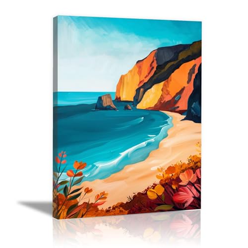 Tableau decoration murale salon encadrée paysage mer 60x80